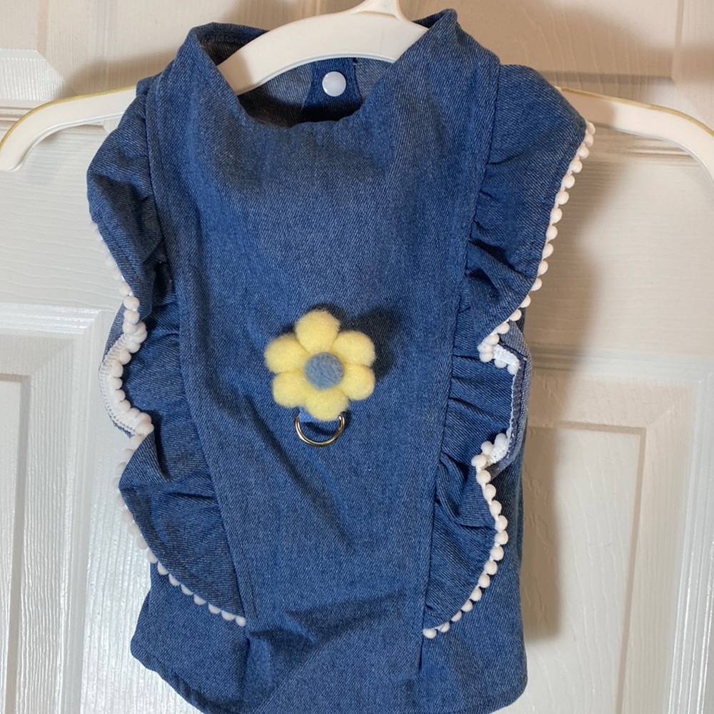 Flower Decor Dog Sweater, Puppy Traction Vest, Dog Sweatshirt Pet Dog Clothing